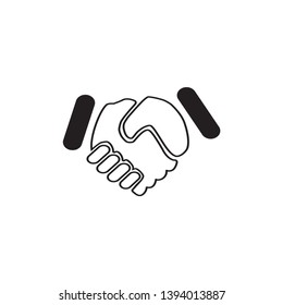 hand deal icon flat design 