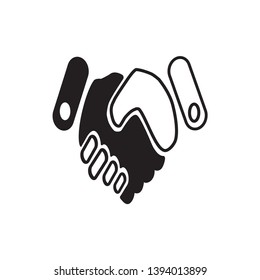 hand deal icon flat design 
