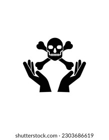 hand with death icon, vector best flat icon.