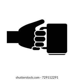 hand with delicious coffee cup icon
