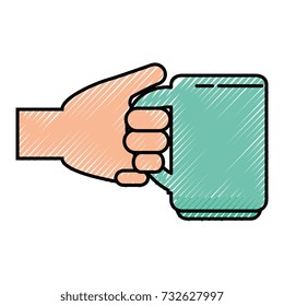 hand with delicious coffee cup icon