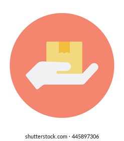 Hand Delivering Colored Vector Illustration