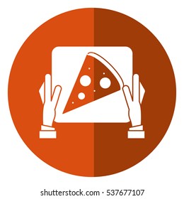 hand delivery box pizza shadow
