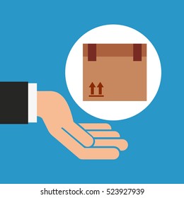 hand delivery service package graphic vector illustration eps 10
