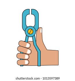 Hand with dental tool