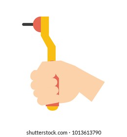 Hand with dental tool