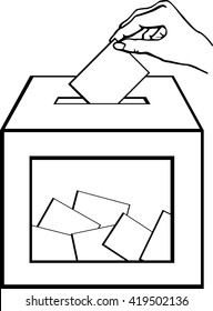 hand depositing a ballot