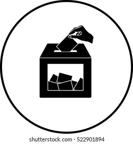hand depositing a ballot symbol