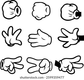 Hand Design Cartoon Stone Paper Scissors Sticker