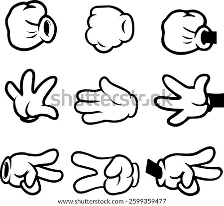 Hand Design Cartoon Stone Paper Scissors Sticker