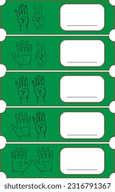 hand design counting 6 to 10 for children, writing number symbols with fingers suitable for children's learning materials
