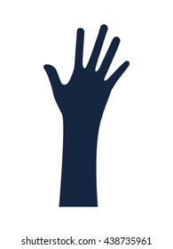 hand design. human body concept. silhouette illustration. vector