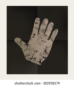Hand design on black background,vector