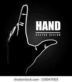 hand design over black background vector illustration 