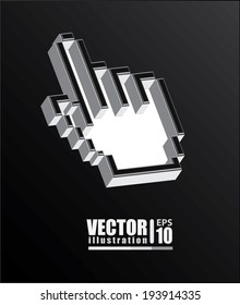 Hand design over black background, vector illustration