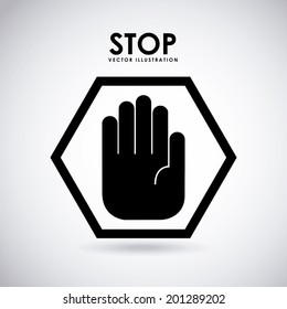 Hand design over gray background, vector illustration
