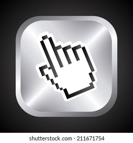 Hand design over gray background, vector illustration