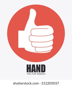 Hand design over white background, vector illustration