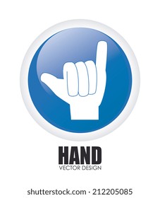 Hand design over white background, vector illustration