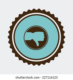 Hand design over white background, vector illustration