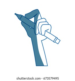 hand designer holding pencil tool writing