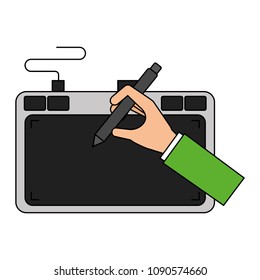 hand designer table digital pen