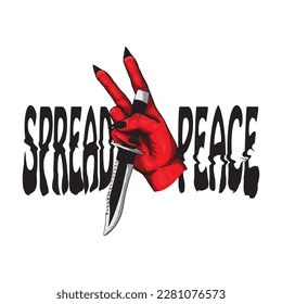 HAND DEVIL HOLD DAGGER VECTOR