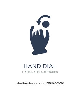 hand Dial icon. Trendy flat vector hand Dial icon on white background from Hands and guestures collection, vector illustration can be use for web and mobile, eps10