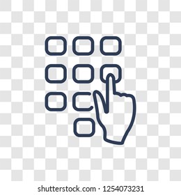 hand Dial icon. Trendy linear hand Dial logo concept on transparent background from Hands collection