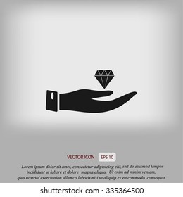 Hand and diamond icon