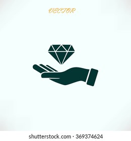 Hand and diamond icon