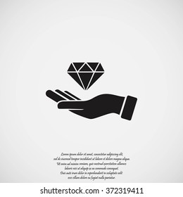Hand and diamond icon