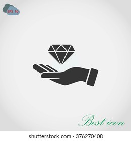 Hand and diamond icon