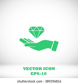Hand and diamond icon
