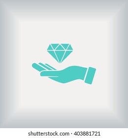 Hand and diamond icon