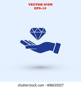 Hand and diamond icon