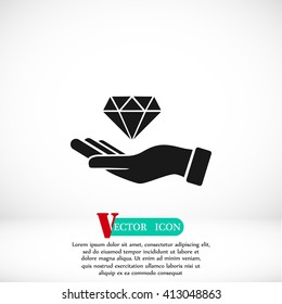 Hand and diamond icon