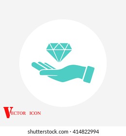 Hand and diamond icon