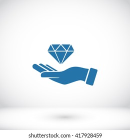 Hand and diamond icon