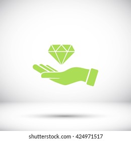 Hand and diamond icon