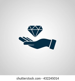 Hand and diamond icon