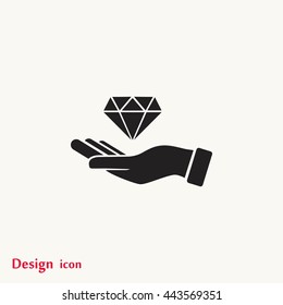 Hand and diamond icon