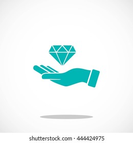 Hand and diamond icon