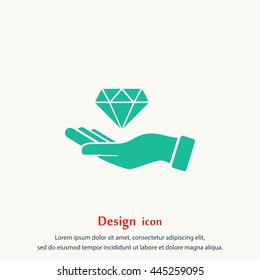 Hand and diamond icon