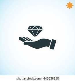 Hand and diamond icon