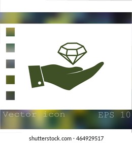 Hand with diamond icon