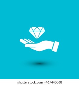 Hand and diamond icon