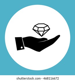 Hand with diamond icon