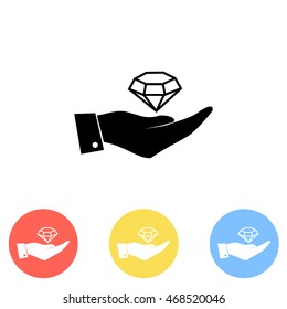 Hand with diamond icon