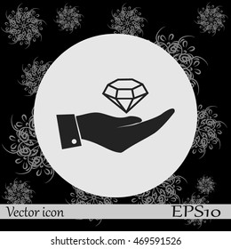 Hand with diamond icon